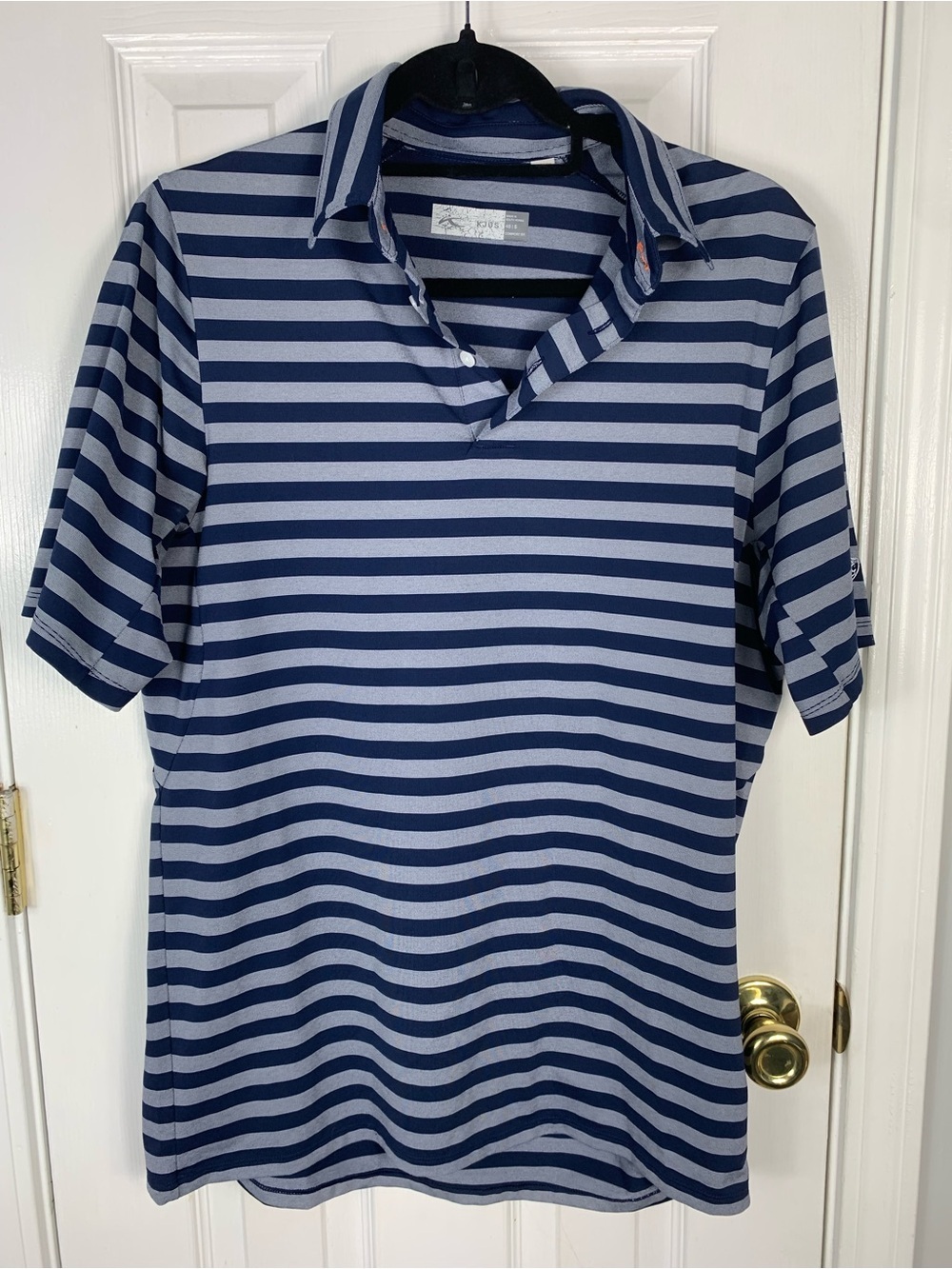 Kjus Shirt Mens Small Polo Golf Blue Luis Stripe Performance Shirt